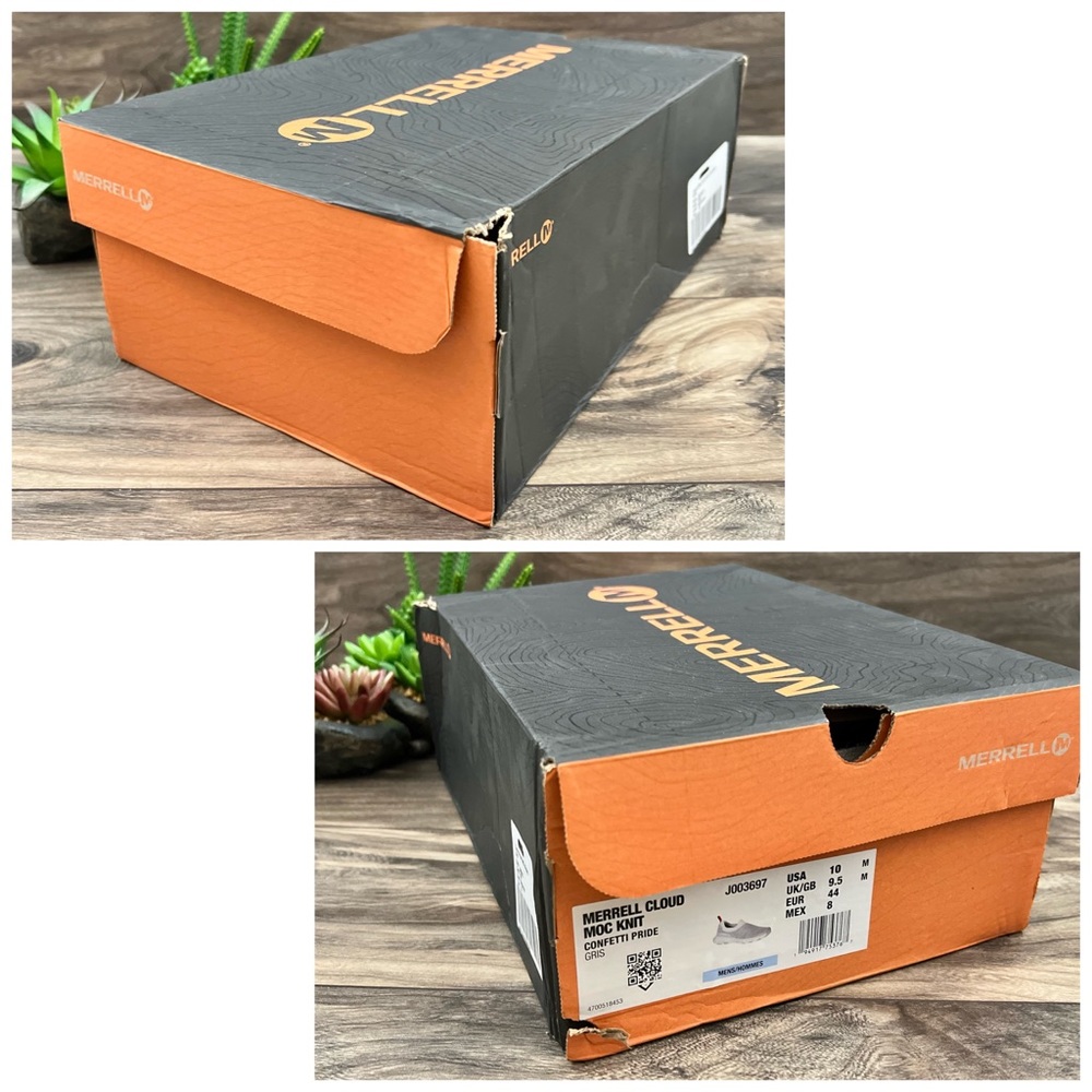 NIB Merrell Cloud Moc Knit Slip On Sneakers Shoes Confetti Pride Mens 10M 44 - Picture 10 of 12